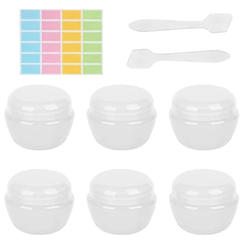 Travel Pots for Toiletries, 6 PCS Refillable PP Cream Jars with Sealed Lids, Portable Leakproof Travel Containers Sets, Travel Bottles for Mask Lotion Face Cream Eye Cream Cover