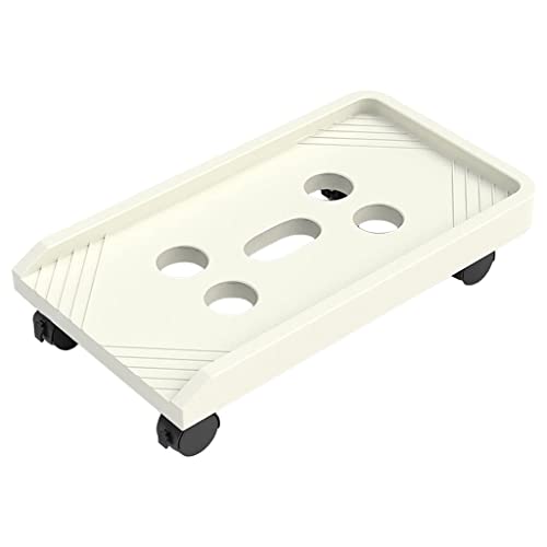 Support de tour d'ordinateur mobile argent avec 4 roulettes sous bureau