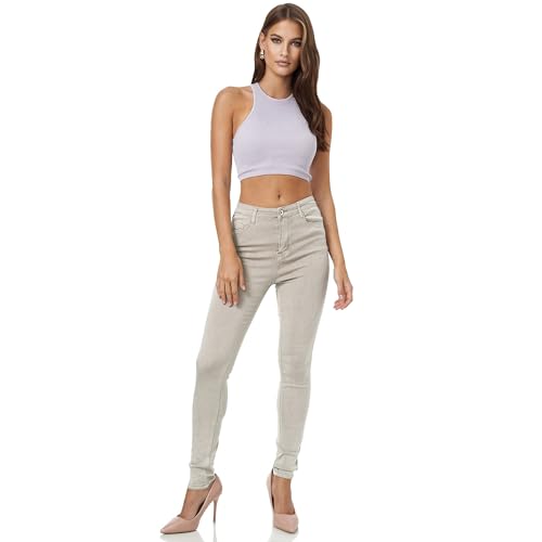 Jeggings femme jeans taille haute extensible et confortable pour été