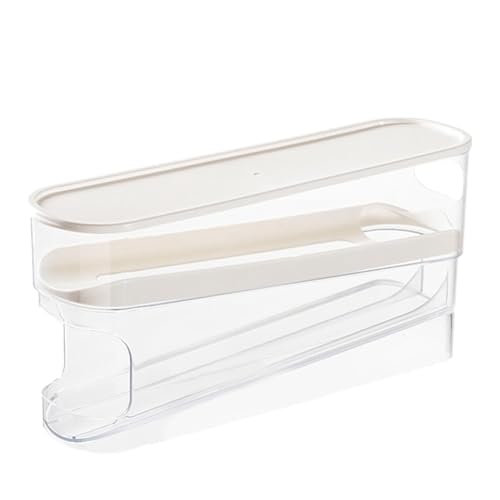 CosyCaya Dispensador de Huevos con Ruedas, Caja de Almacenamiento de Huevos, Organizador de Huevos de Doble Capa con Tapa, Organizador de Almacenamiento para Restaurante
