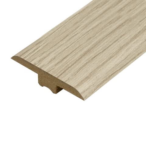 Universal Moudlings Laminate & Wood Flooring T Section Transition Bar MDF Threshold Strip Edge Profile Door Strip Trim (White Varnished)
