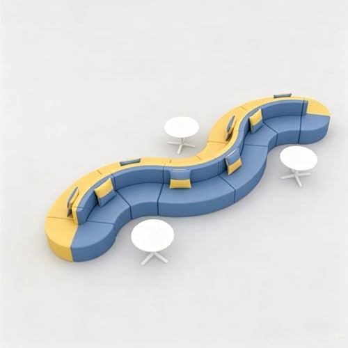 KIBONCY Conjunto De Sofás De Salón De Oficina Moderno, Combinación De Asientos Curvos Y Minimalistas for Área De Recepción, for Vestíbulo De Oficina, Sala De Espera Y Reuniones De Negocios(D)