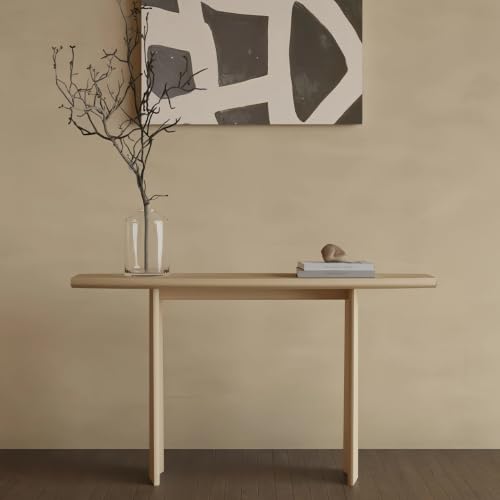 Mesa consola de madera para pasillo de 80cm color amarillo Giallo 2