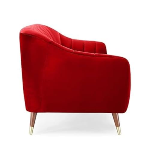Image of 3 Seater Sofa Set with Two Cushions Perfect for Home Office Guests Living Room (Red, 3 Seater)