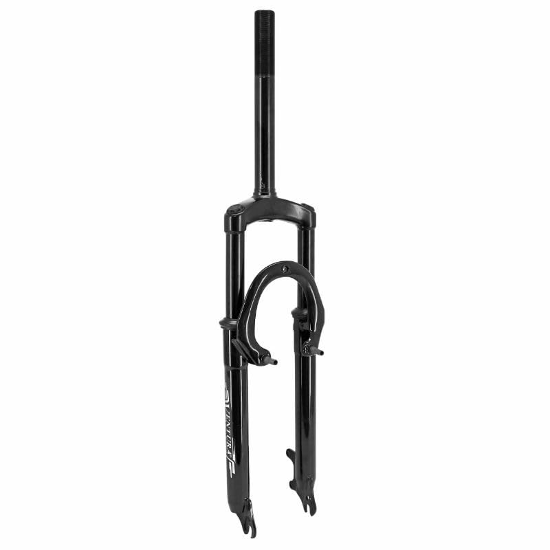 Stronglight Fourche VTT 26" M-W A Suspension Acier Ressort-ELASTOMERE pour V-Brake ET Disc Noir DEB. 50mm Pivot (240-130mm) FILETE 1" 1-8-25,4 Interieur