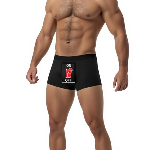Mens short Boxer Briefs with Funny Novelty Printing-Means Underwear Comfortable，Soft & Breathable. Black2