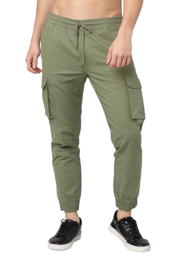 Image of Highlander Men's Cargo Jogger Trousers | Perfect for Casual Outings,Travel & Work Wear with Utility Pockets