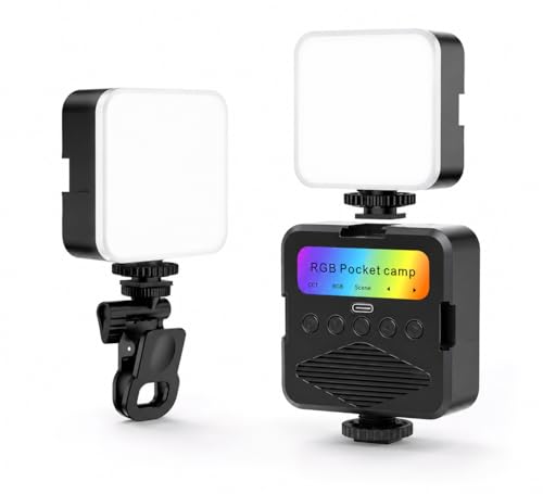 Image of CERLINK LED Pocket Video Mobile Light with Screen Clip | Rechargeable & Dimmable 3200K-6500K | for Selfie, Video, Photography & Meetings | Compatible with Smartphone, Tablet & DSLR