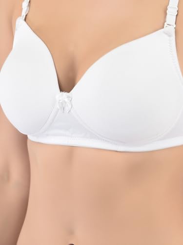 Image of Softline Women's Cotton-Rich Wire-Free Padded Bra | Full Coverage, Seamless & Breathable for Everyday Comfort | Soft Fabric with Supportive Fit for All-Day Wear