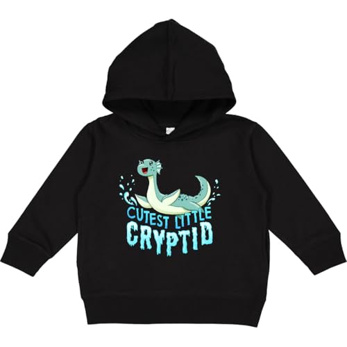 inktastic Cutest Little Cryptid- Loch Ness Monster Toddler Hoodie 5-6 Black 4512c