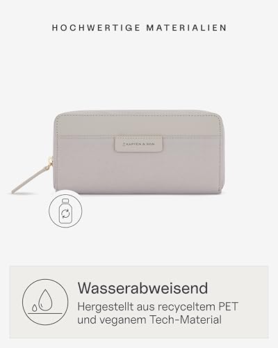 Kapten & Son Geldbörse Damen | Bergen Pro Wallet Large Greige | Damen Portemonnaie Groß Grau | Geldbeutel mit 14 Kartenfächern & Kleingeldfach | 10x 20x3 cm – Bild 5