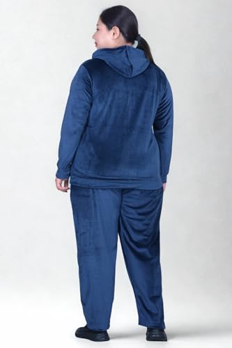 Image of CUPID Regular Fit Velvet Track Suit for Woman, Winter Wear Velvet Night Suit Set with Pockets for Sports, Night, Jogging, Daily Gym Wear L to 5XL