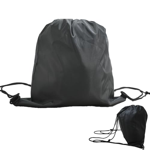 LiXiongBao Folding Sport Backpack,Motorcycle Helmet Bag for Men Women Drawstring Backpack for Gym, Sports, Travel,Large Capacity Storage Use(Black)