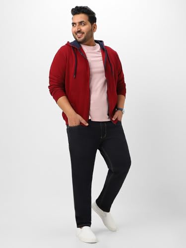 Image of Urbano Plus Men's Cotton Zippered Hooded Casual Winterwear Sweatshirt