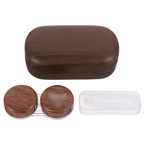 TOMETURE Estuche de Viaje para Lentes con Revestimiento de Cuero, Clip y palillo de succión, diseño Compacto y Sellado para protección Diaria