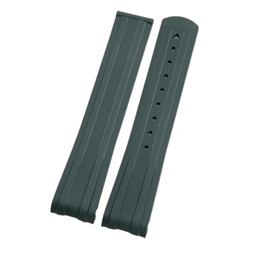 Bracelet FKM 20mm incurvé flexible et durable avec boucle déployante