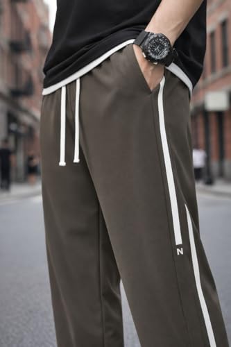 Image of Mack Jonney Men's Striped Track Pants | Side Stripe Design | Regular Fit | Casual & Athleisure Wear |Pack of 1-MMJ-110