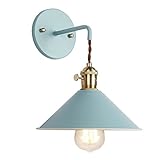 iYoee Wall Sconce Lamps Lighting Fixture with on Off Switch,Blue Macaron Wall lamp E26 Edison Copper