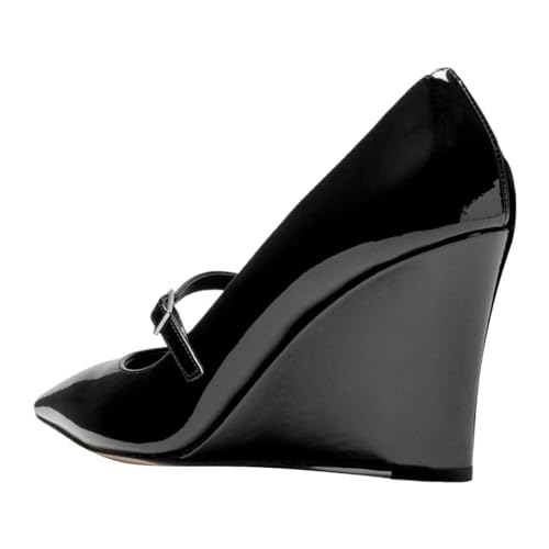 FOWT Women Pointed Toe Strappy Pumps Sexy Stable Wedge High Heels Buckle Wedding Evening Party Shoes Size 4-16 US3