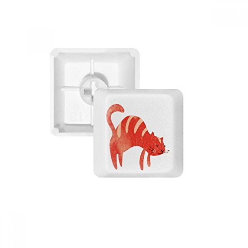 Touche clavier mécanique PBT chat rouge aquarelle blanc OEM R4 sans marquage