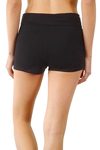 Women’s Fold Over Waist Stretch Cotton Active Yoga Shorts3
