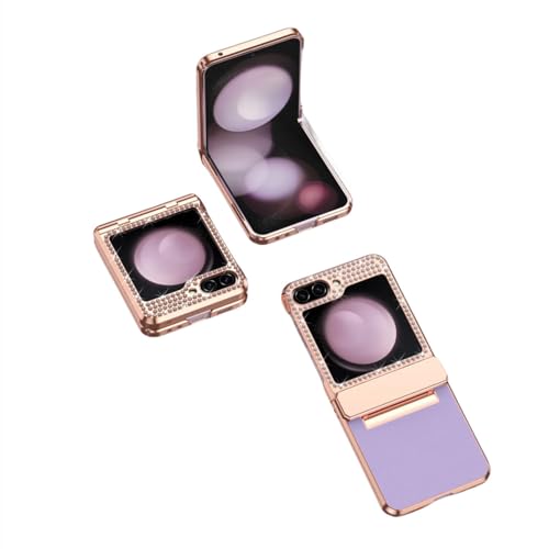 Étui pour Galaxy Z Flip 5 fini cuir haut de gamme et charnière flash violet