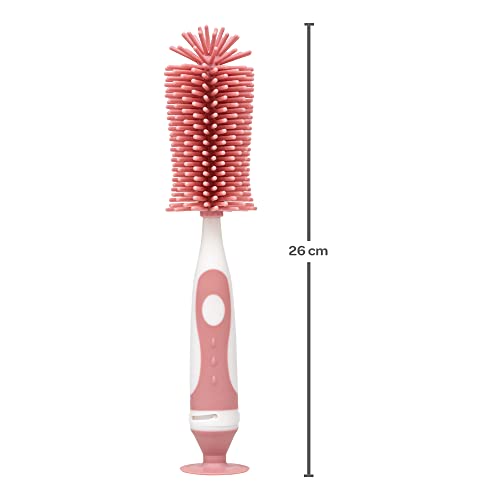 Escova Mamadeira Silicone Rosa