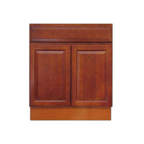 Thaweesuk Shop Traditional Cherry 30 Inches Vanity Bathroom Elegant Shaker Door Cabinet Drawer Single Sink Base Bath Wall Faucet Vessel Vanities Kitchen New Wood Hardwood 30"W X 31.5"H X 21"D Of Set #TOP8