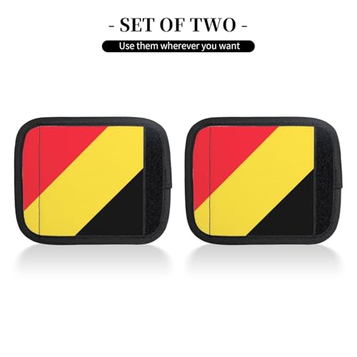 2 Pcs Luggage Handle Wraps, Flag of Belgium Print Grip Handle Cover/Travel Bag Identifier for Suitcase Accessories2
