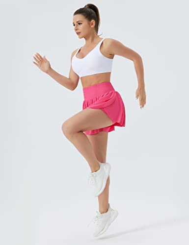 Image of THE GYM PEOPLE Women's Flowy Running Shorts 2 in 1 Athletic Skirt Shorts
