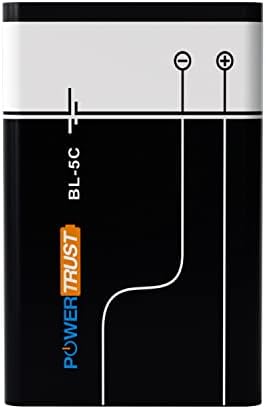 PowerTrust 2-Pack 1580mAh BL5C BL-5C Battery for Nokia 2112, 2118, 2255, 2270, 2280, 2300, 2600, 2610, 3125, 3230, 1100, 1600