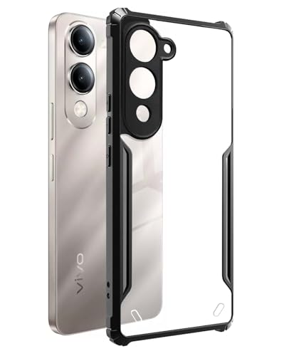 Image of Spazy Case Vivo T4 Lite 5G Back Cover | Transparent Crystal Clear Hard PC Back Case with TPU Bumper, Drop Protection Case Cover for Vivo T4 Lite 5G