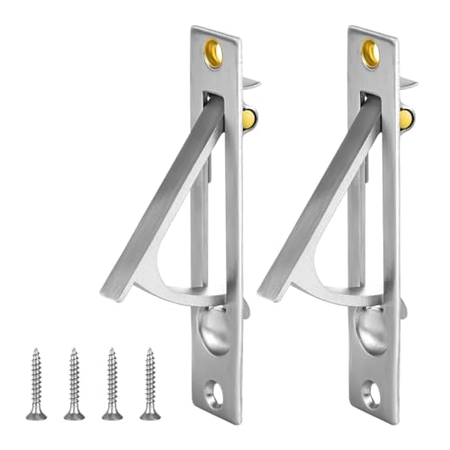 MILLTOR Tirador de bolsillo de acero inoxidable 304, 2 unidades, con tornillos, herrajes para puerta de baño, armario, pasillo