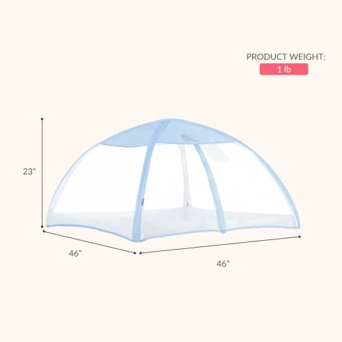 Image of Dream On Me Ziggy Canopy - Blue, Compatible with Ziggy Square Playpen, UV, Rain & Bug Protection, Foldable & Travel-Friendly