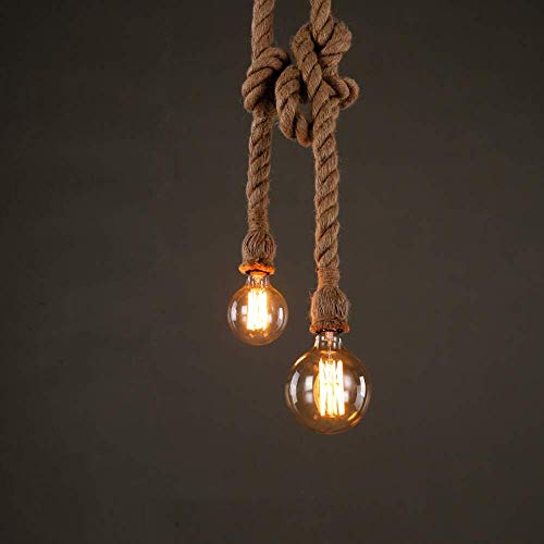 Lustre corde de chanvre suspendu pour créer une ambiance bistrot vintage dans votre restaurant