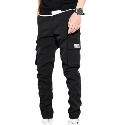Men Casual Pants Soft Multi Pockets Elastic Waist Cargo Pants Jogger Trousers Clothes