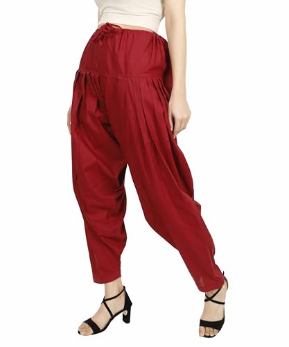 Image of Women's Loose fit Cotton semi Patiyala Salwar White