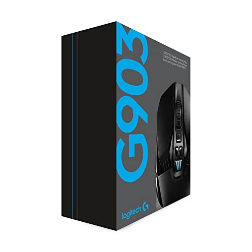 Logitech G Mouse para jogos sem fio Lightspeed 903, sensor Hero 16K, 16000 DPI, RGB, leve, botões programáveis, vida útil da bateria de 140 horas, recarregável, ambidestro, PC/Mac, preto glide
