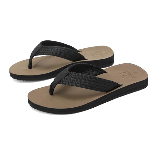 AX BOXING Chanclas Hombre Flip Flops Verano Sandalias de Playa Piscina Antideslizantes Negro EU42