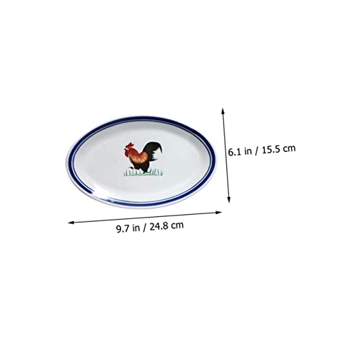 Assiette en céramique coq rétro, vaisselle décorative d'exception pour vos repas