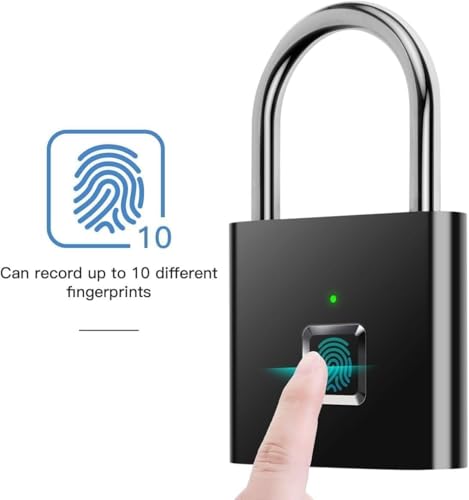 Image of AERYS Smart Lock Fingerprint Biometric Padlock | Keyless&Password-Free Access | Stores 20 Fingerprint | Waterproof Metal Lock for Home,Office Security