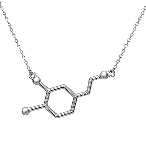 Silver Phantom Jewelry Dopamine Molecule Necklace (Silver)