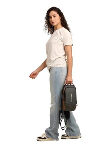 Image of Waterproof Polyester Sling Bag for Men and Women with Anti-Theft Lock Design, Slim Crossbody Chest Backpack with Adjustable Shoulder Strap for Travel, Office, Hiking and Daily Commute