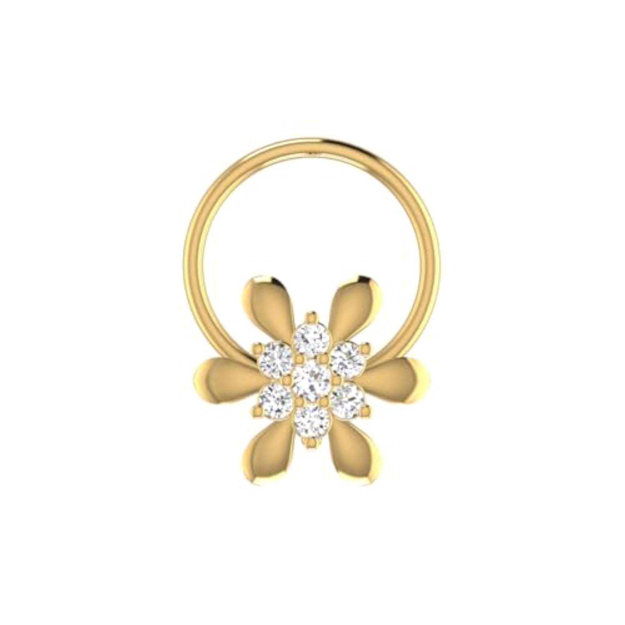 Women's 14Kt Yellow Gold Stud Nosering, Timeless