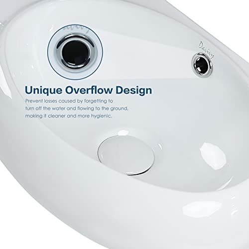 Davivy 17.1" X 12" Wall Mount Bathroom Sink With Pop Up Drain And Installation Kit,Bathroom Corner Sink,White Vessel Sink,Small Bathroom Sink,Bowl Sinks For Bathrooms #TOP7
