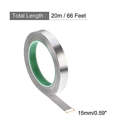 Image of Aluminum Foil Tape Adhesive Metal Tape, [for Sealing Patching Hot Cold HVAC, Duct, Pipe Insulation] - 0.6 inch /66ft /2.4 Mil