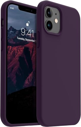 Image of Premium Liquid Silicone Case for iPhone 12 & 12 Pro - Slim Full Body Protective Back Cover with Soft Microfiber Lining, Anti-Slip Grip Scratch Resistant Phone Case(Deep Purple)