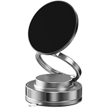 Magnetic Car Phone Mount - 360 Adjustable, Ultra-Strong Suction Cup & N58 Magnets, Universal for Dashboard/Windshield, 7kg Load, Black