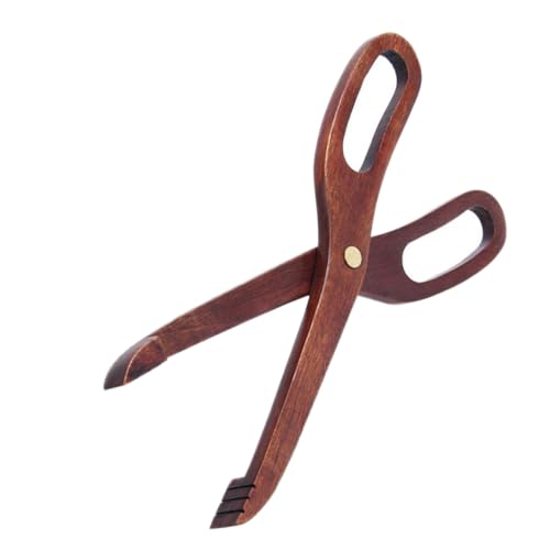 Hoement 木製キッチンサービンググ 食品クリップ はさみ型 軽量 滑り止め設計 バーベキューやビュッフェに