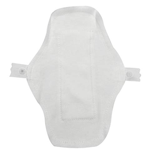 Almohadillas sanitarias menstruales reutilizables de algodón superfino, 18 cm, color blanco